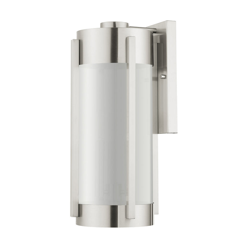 Livex Lighting 22383-91 Three Light Outdoor Wall Lantern, Brushed Nickel