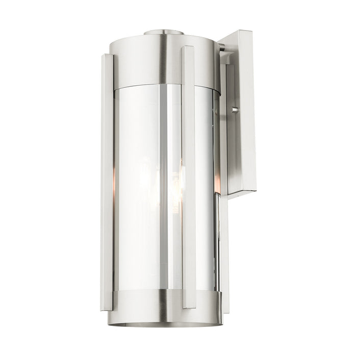 Livex Lighting 22383-91 Three Light Outdoor Wall Lantern, Brushed Nickel