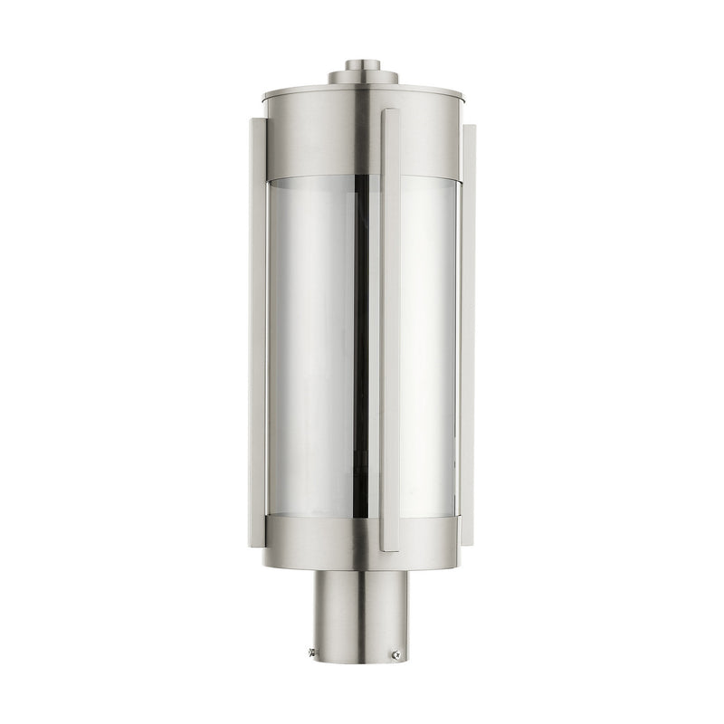 Livex Lighting 22386-91 Two Light Outdoor Post Top Lantern, Brushed Nickel