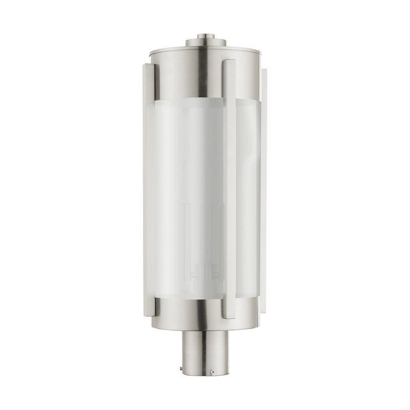 Livex Lighting 22387-91 Three Light Outdoor Post Top Lantern, Brushed Nickel