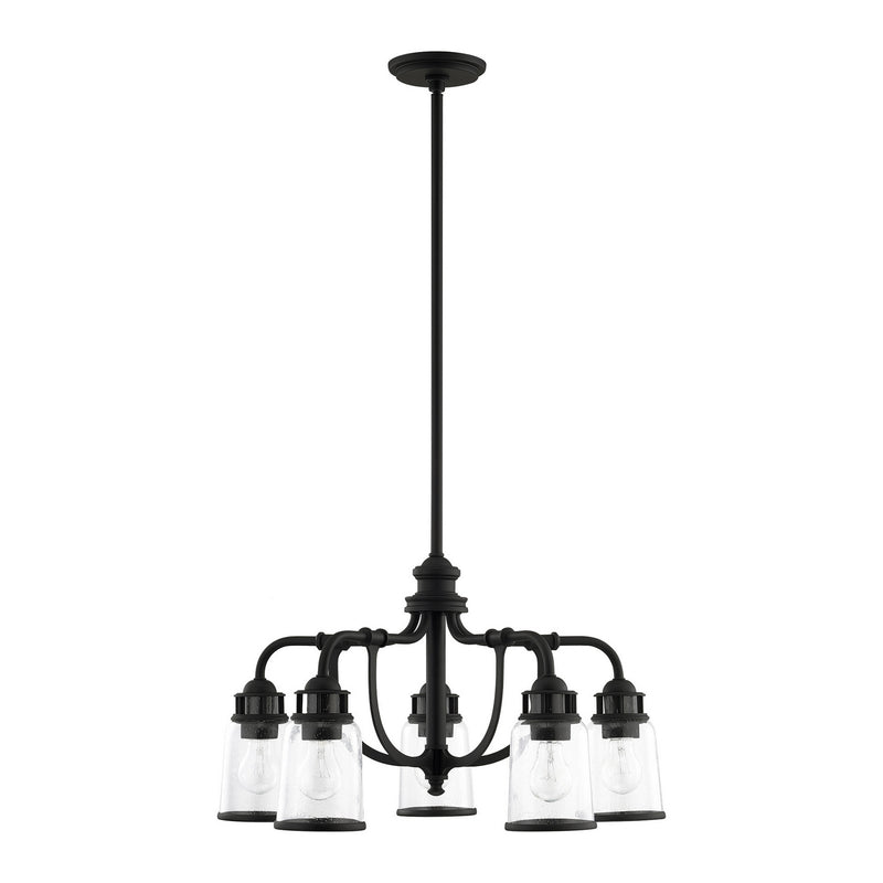 Livex Lighting 40025-04 Five Light Chandelier, Black