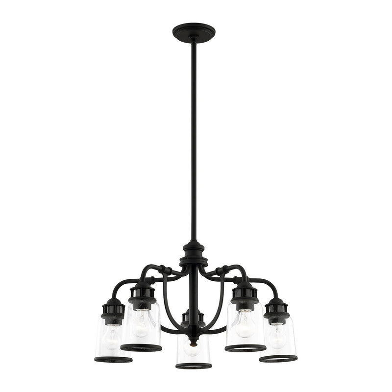 Livex Lighting 40025-04 Five Light Chandelier, Black