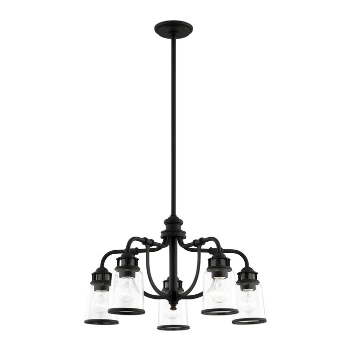 Livex Lighting 40025-04 Five Light Chandelier, Black
