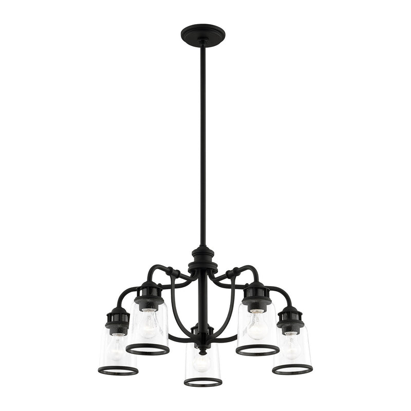 Livex Lighting 40025-04 Five Light Chandelier, Black