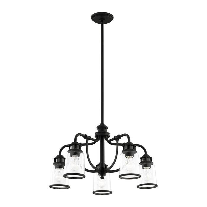 Livex Lighting 40025-04 Five Light Chandelier, Black