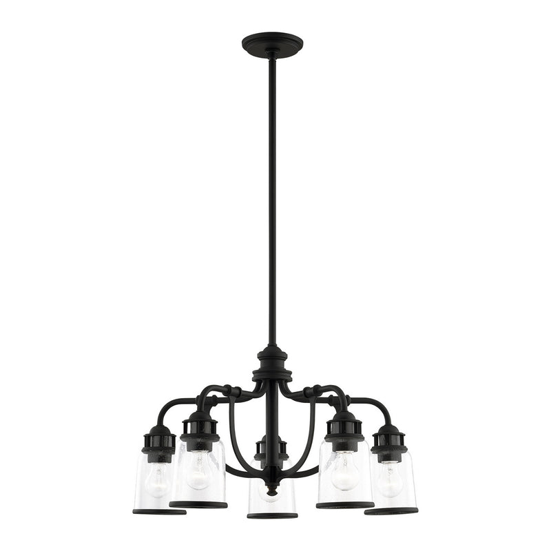 Livex Lighting 40025-04 Five Light Chandelier, Black