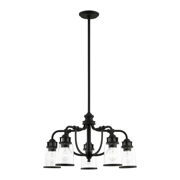 Livex Lighting 40025-04 Five Light Chandelier, Black