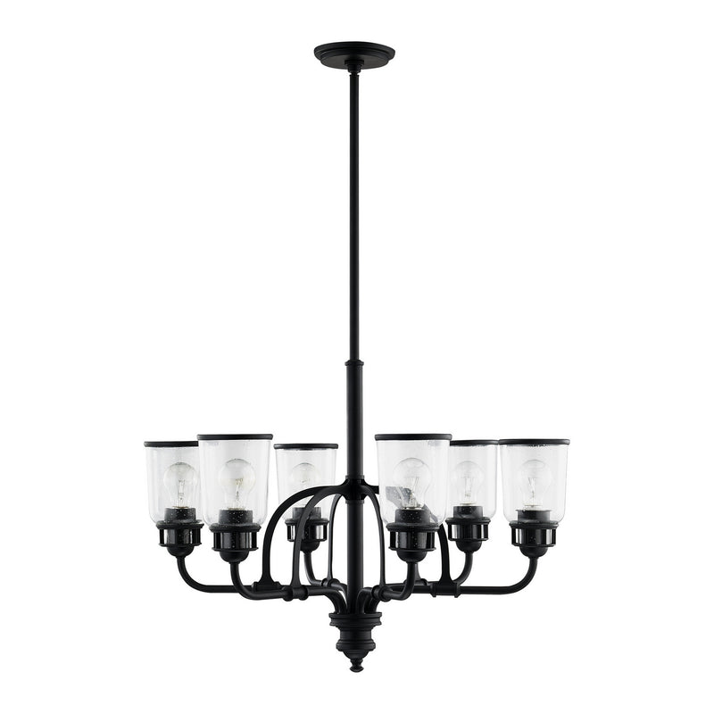 Livex Lighting 40026-04 Six Light Chandelier, Black