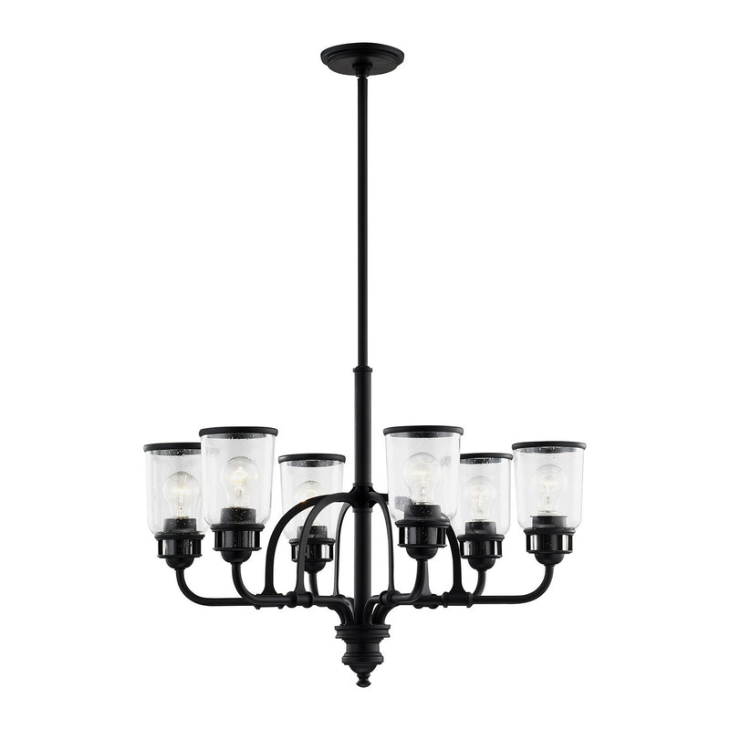 Livex Lighting 40026-04 Six Light Chandelier, Black
