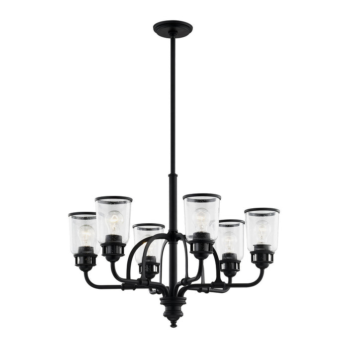 Livex Lighting 40026-04 Six Light Chandelier, Black