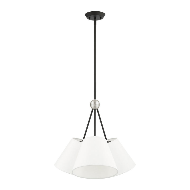 Livex Lighting 40563-04 Three Light Chandelier, Black