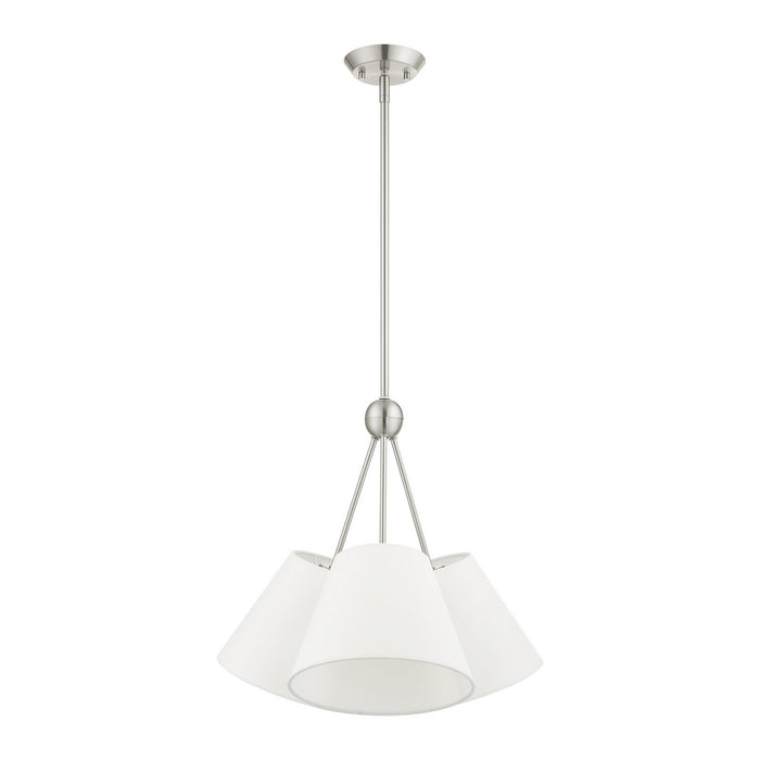 Livex Lighting 40563-91 Three Light Chandelier, Brushed Nickel