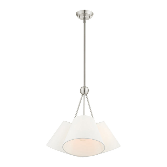 Livex Lighting 40563-91 Three Light Chandelier, Brushed Nickel