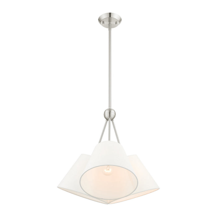 Livex Lighting 40563-91 Three Light Chandelier, Brushed Nickel
