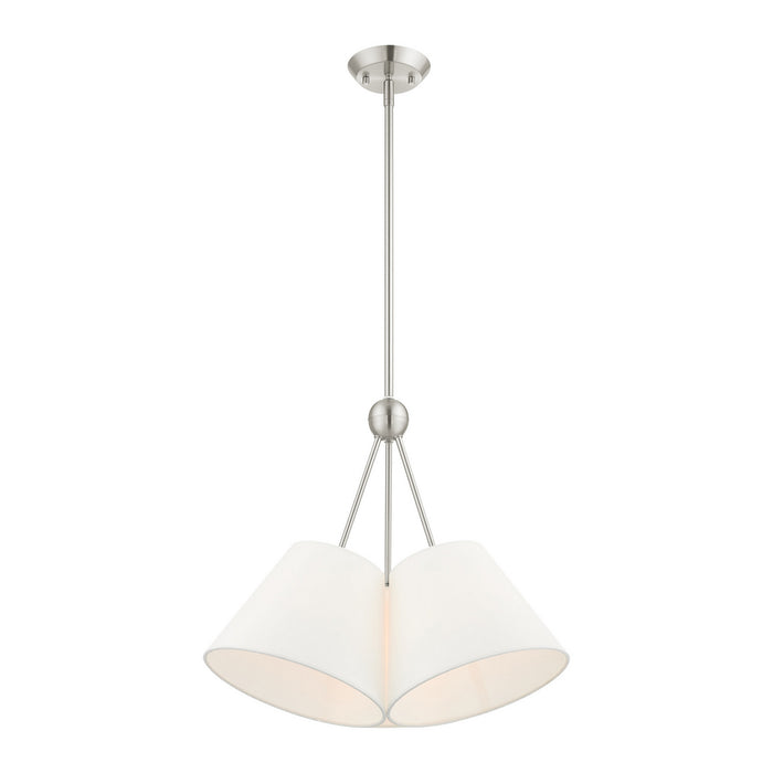 Livex Lighting 40563-91 Three Light Chandelier, Brushed Nickel