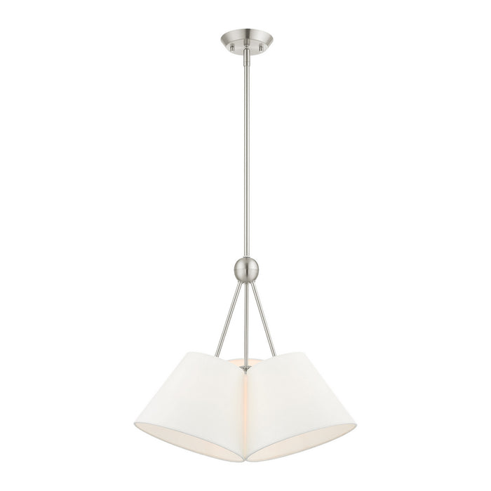 Livex Lighting 40563-91 Three Light Chandelier, Brushed Nickel