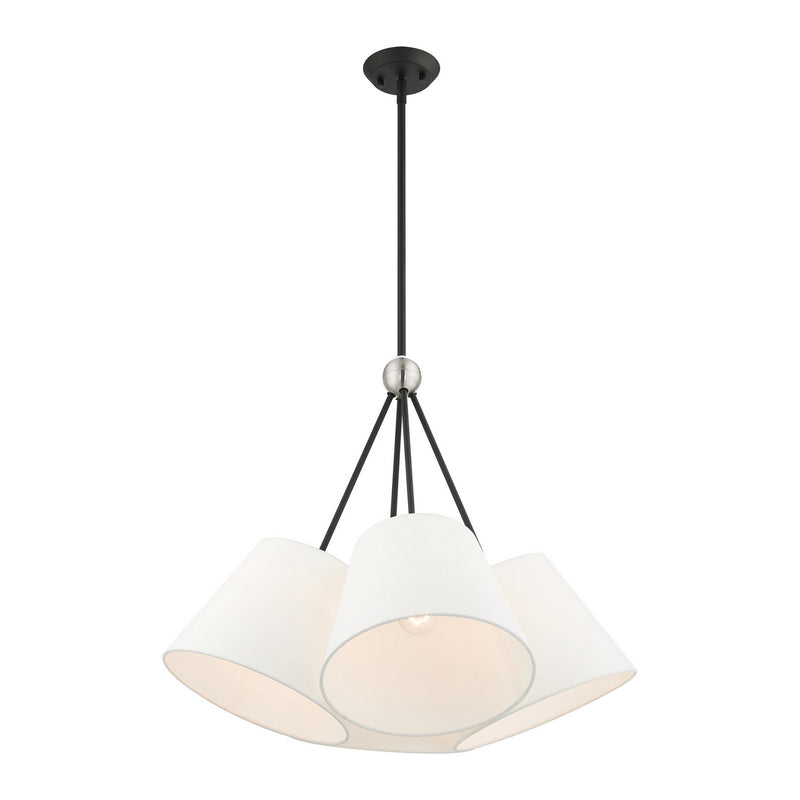 Livex Lighting 40564-04 Four Light Chandelier, Black