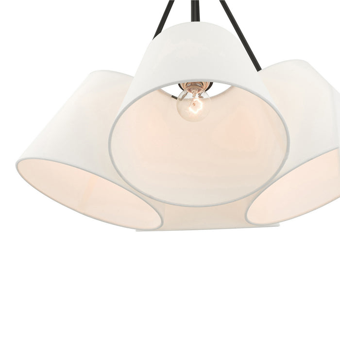 Livex Lighting 40564-04 Four Light Chandelier, Black