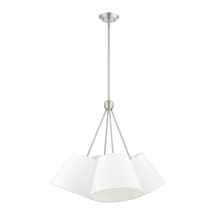 Livex Lighting 40564-91 Four Light Chandelier, Brushed Nickel