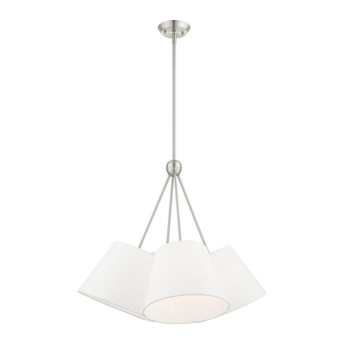 Livex Lighting 40564-91 Four Light Chandelier, Brushed Nickel