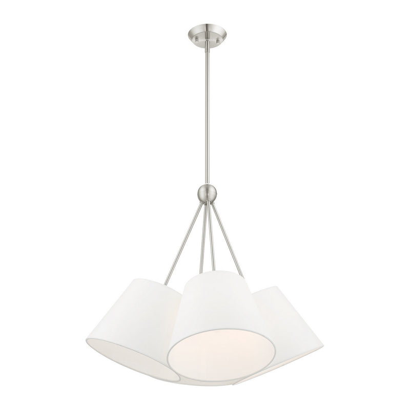 Livex Lighting 40564-91 Four Light Chandelier, Brushed Nickel