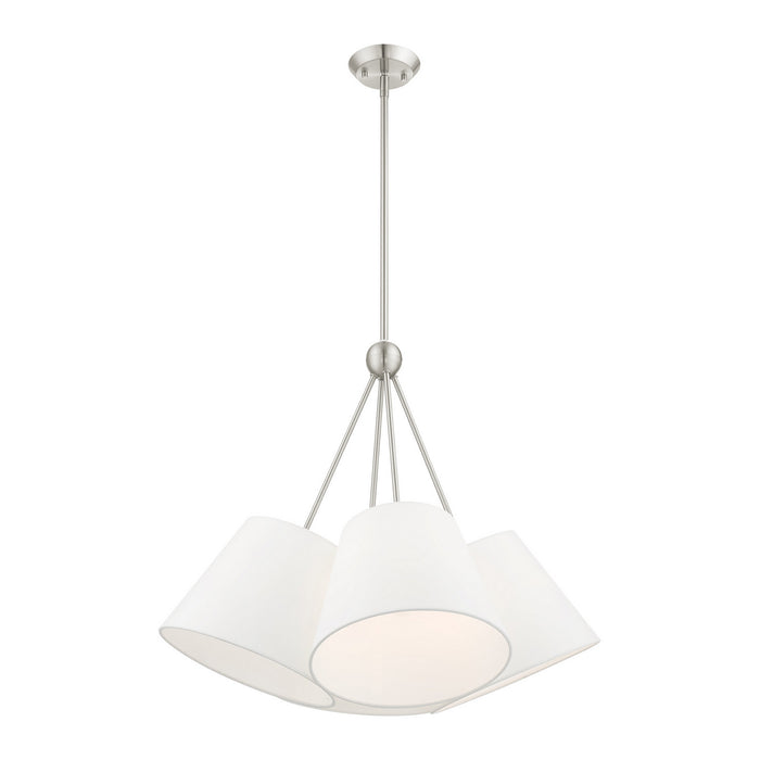 Livex Lighting 40564-91 Four Light Chandelier, Brushed Nickel