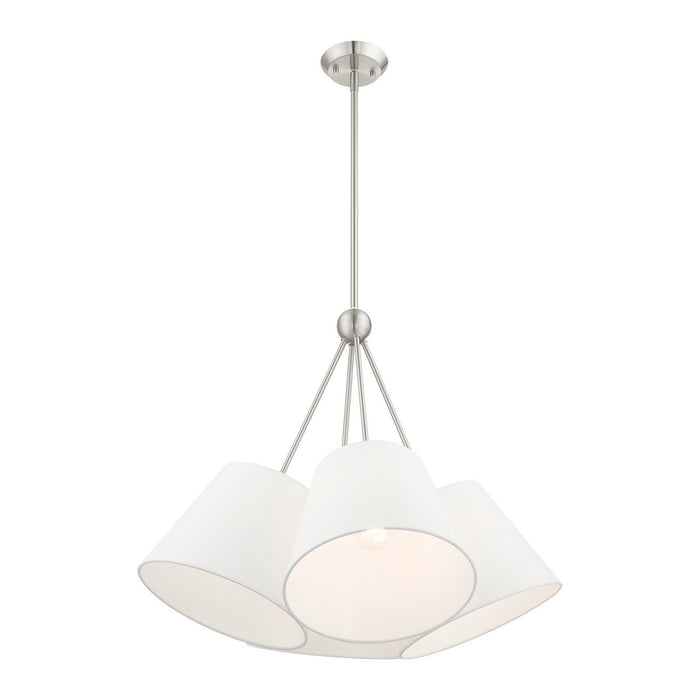 Livex Lighting 40564-91 Four Light Chandelier, Brushed Nickel
