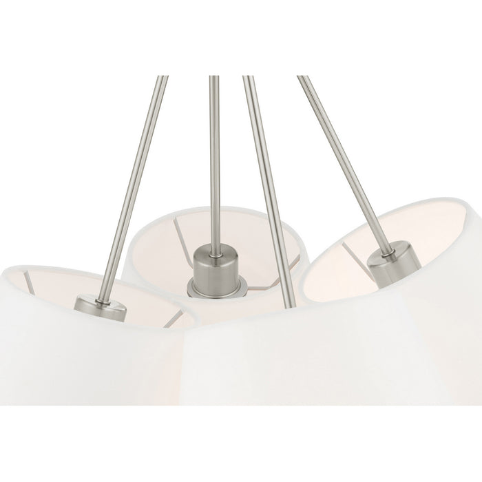 Livex Lighting 40564-91 Four Light Chandelier, Brushed Nickel