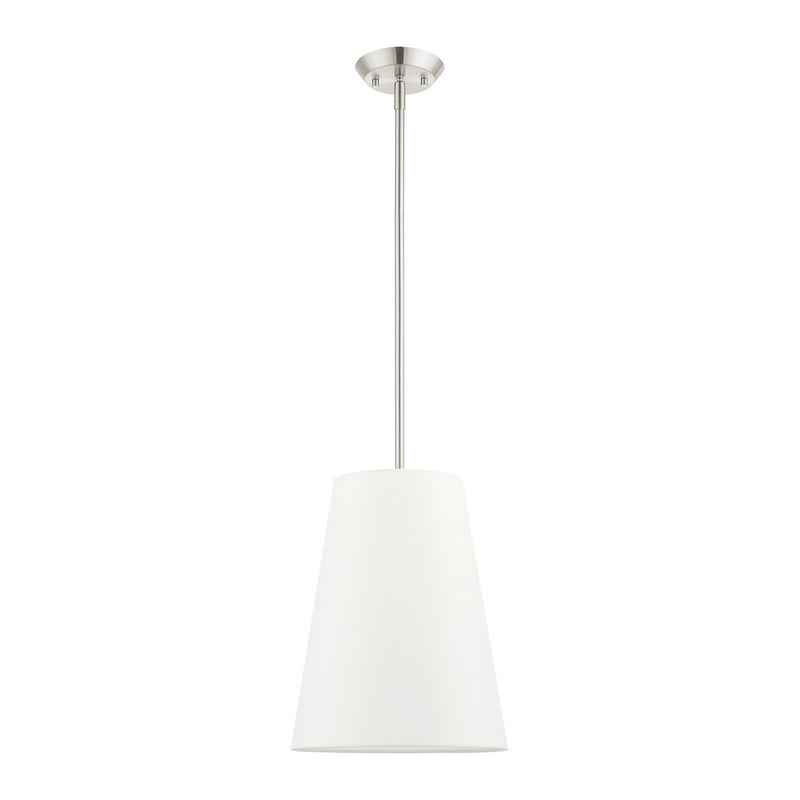 Livex Lighting 40567-91 One Light Pendant, Brushed Nickel