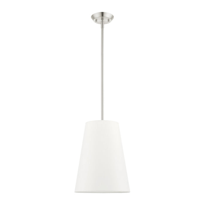 Livex Lighting 40567-91 One Light Pendant, Brushed Nickel