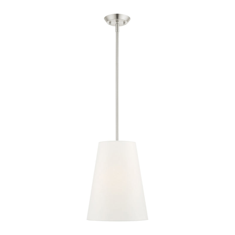 Livex Lighting 40567-91 One Light Pendant, Brushed Nickel
