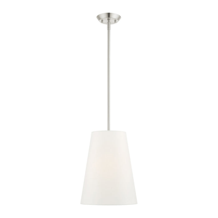 Livex Lighting 40567-91 One Light Pendant, Brushed Nickel