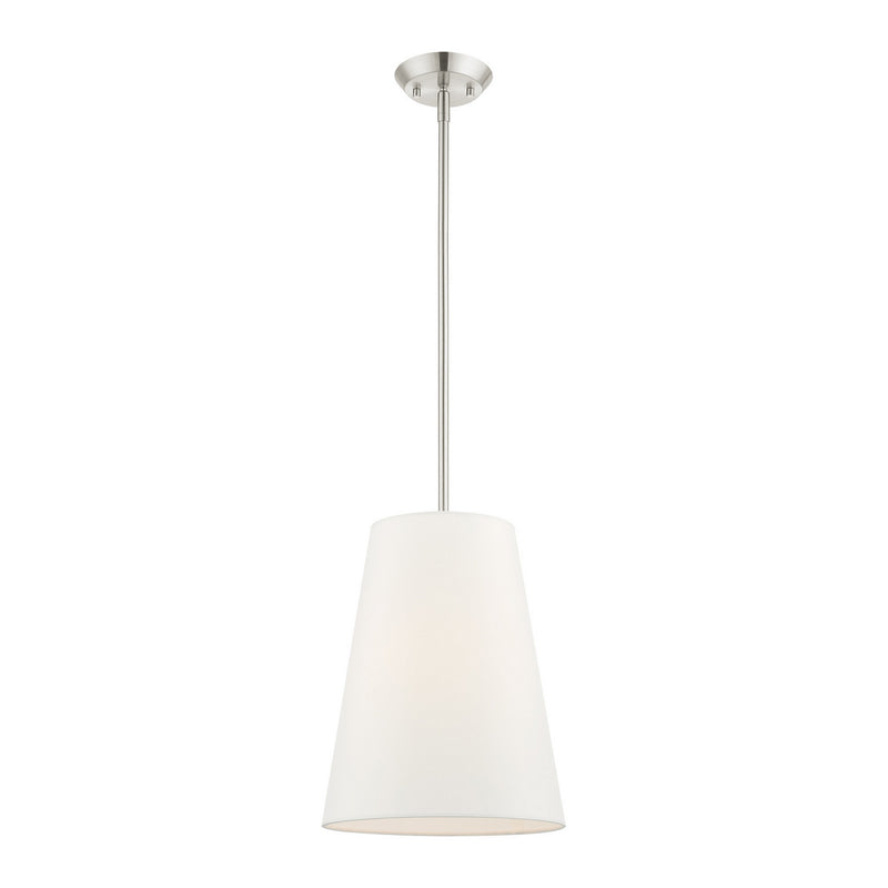 Livex Lighting 40567-91 One Light Pendant, Brushed Nickel