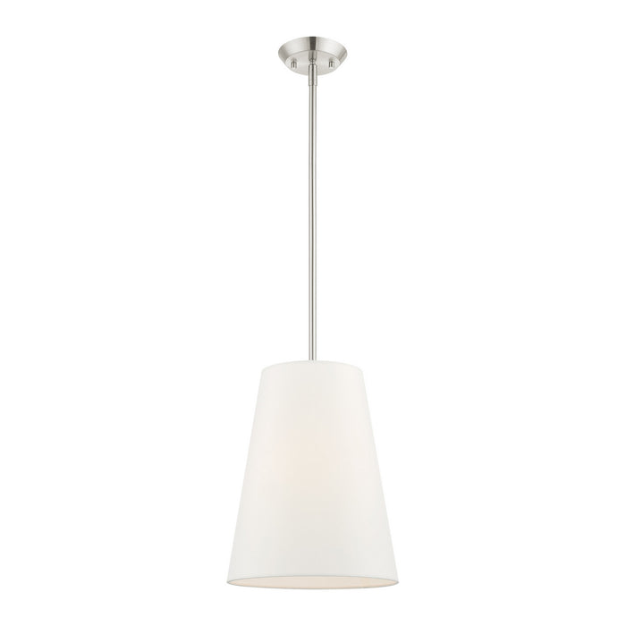 Livex Lighting 40567-91 One Light Pendant, Brushed Nickel