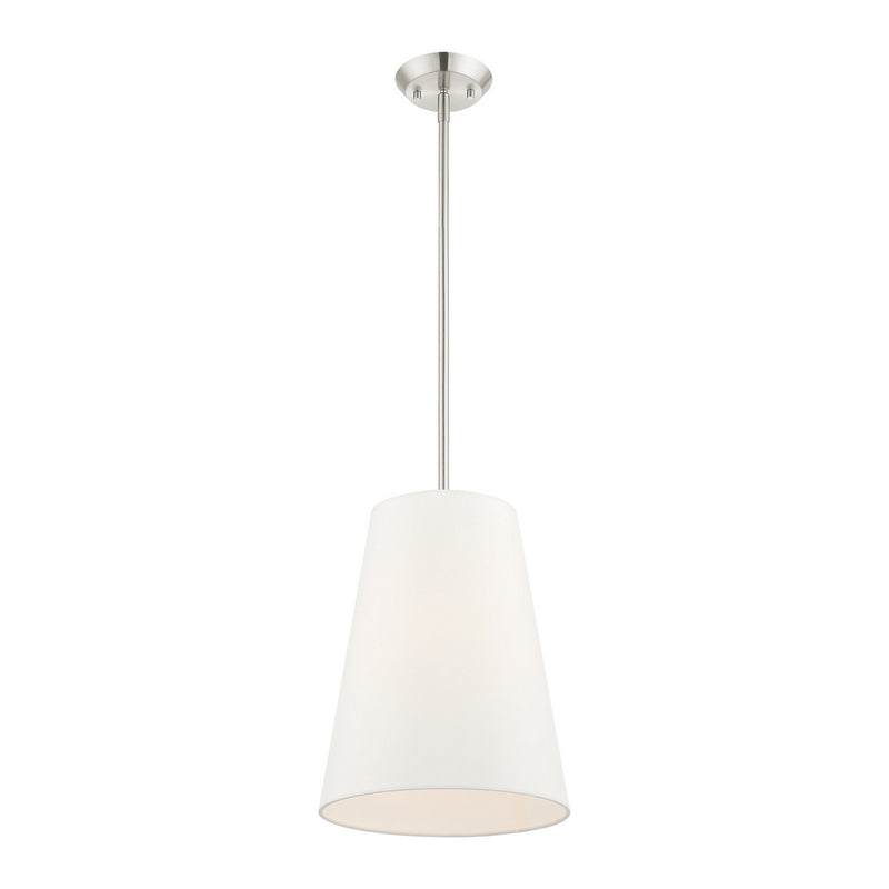 Livex Lighting 40567-91 One Light Pendant, Brushed Nickel