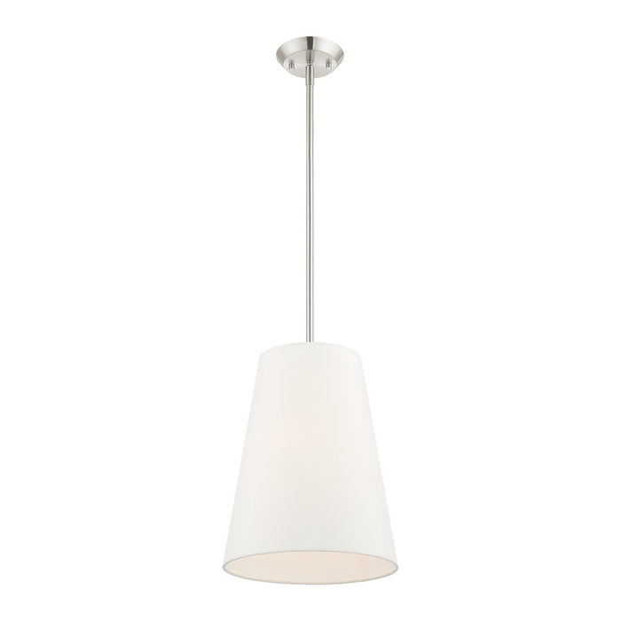 Livex Lighting 40567-91 One Light Pendant, Brushed Nickel
