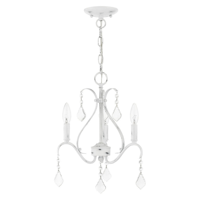 Livex Lighting 40843-60 Three Light Chandelier, Antique White