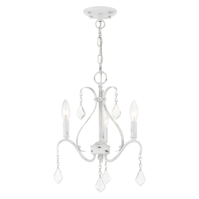 Livex Lighting 40843-60 Three Light Chandelier, Antique White