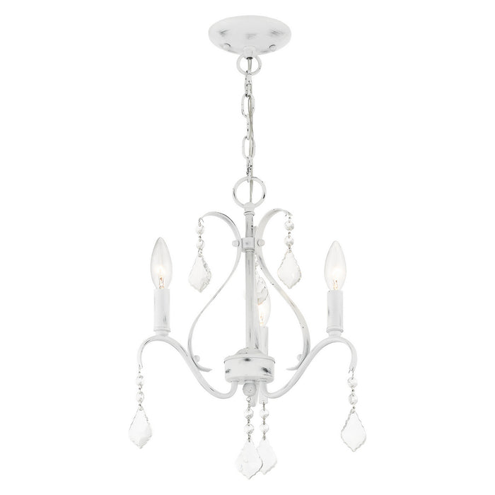 Livex Lighting 40843-60 Three Light Chandelier, Antique White