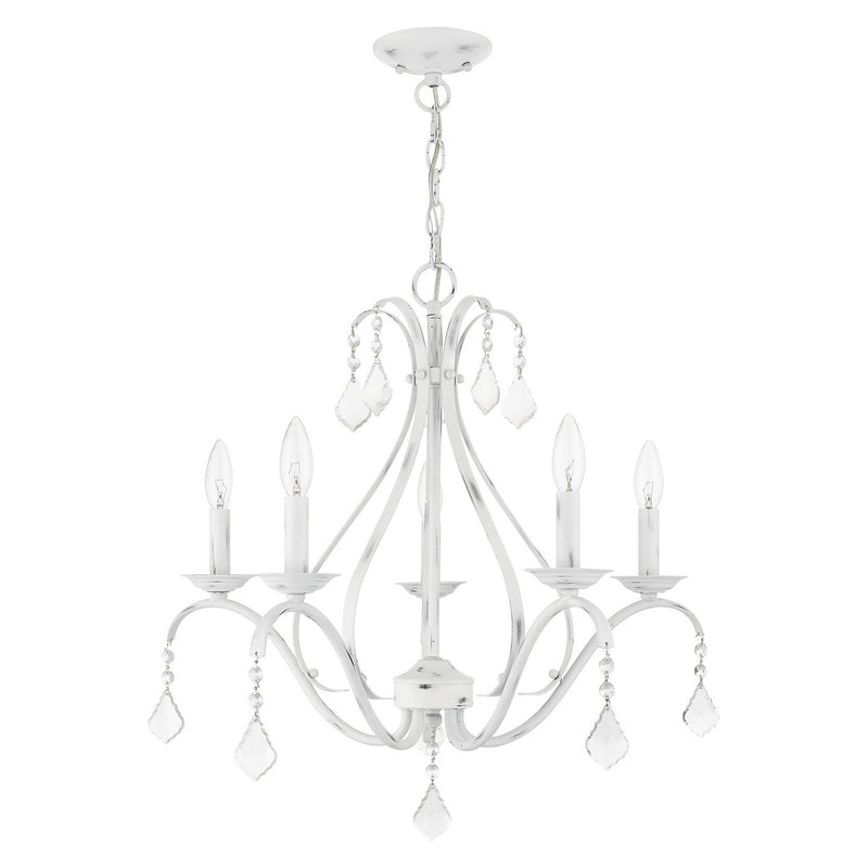Livex Lighting 40845-60 Five Light Chandelier, Antique White