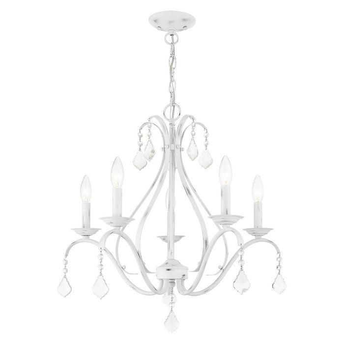 Livex Lighting 40845-60 Five Light Chandelier, Antique White