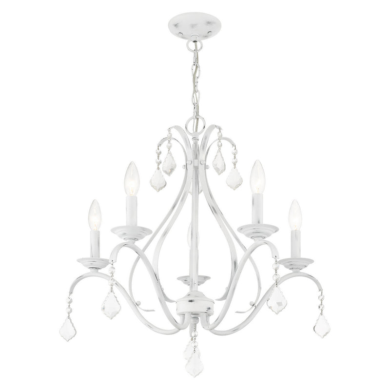 Livex Lighting 40845-60 Five Light Chandelier, Antique White
