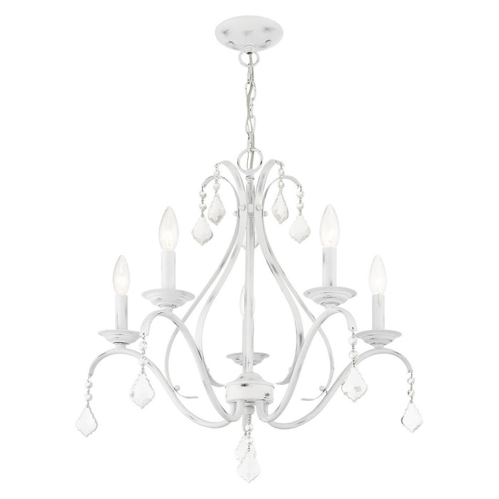 Livex Lighting 40845-60 Five Light Chandelier, Antique White