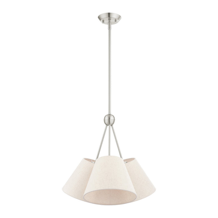 Livex Lighting 41383-91 Three Light Chandelier, Brushed Nickel