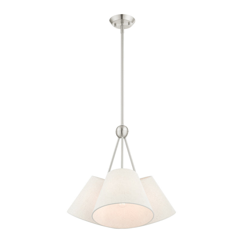 Livex Lighting 41383-91 Three Light Chandelier, Brushed Nickel