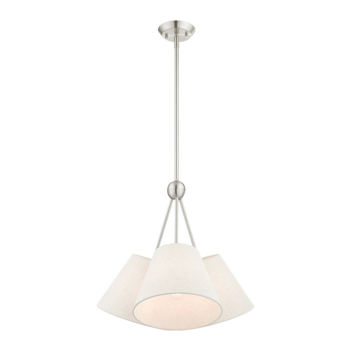 Livex Lighting 41383-91 Three Light Chandelier, Brushed Nickel