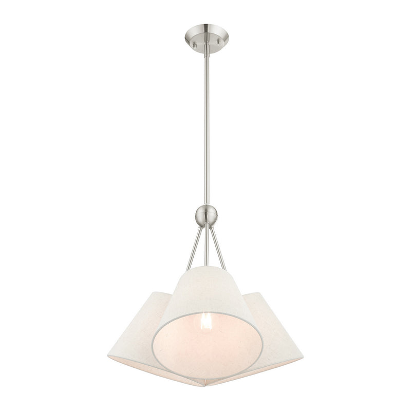 Livex Lighting 41383-91 Three Light Chandelier, Brushed Nickel