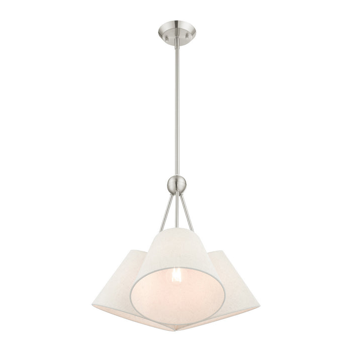 Livex Lighting 41383-91 Three Light Chandelier, Brushed Nickel