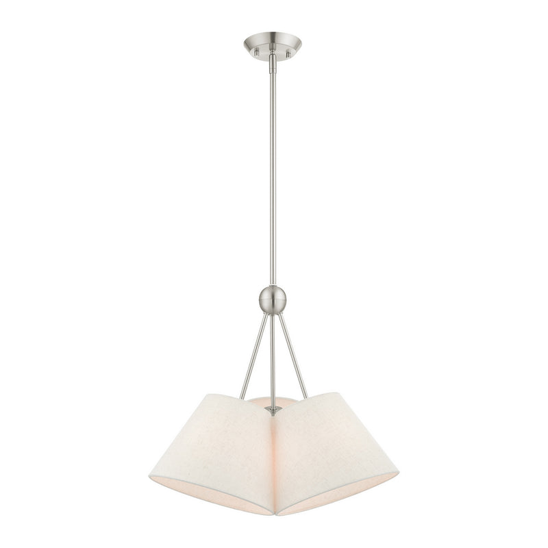 Livex Lighting 41383-91 Three Light Chandelier, Brushed Nickel