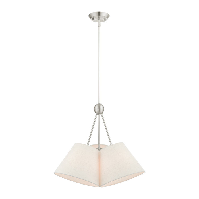 Livex Lighting 41383-91 Three Light Chandelier, Brushed Nickel